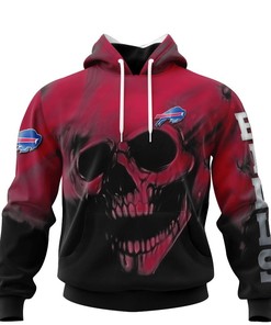 Custom Buffalo Bills Skull Hoodie With 3D Design And Custom Name & Number For Fans