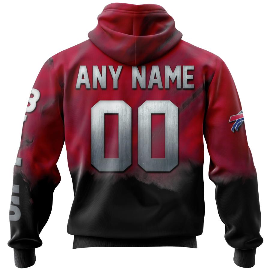 Custom Buffalo Bills Skull Hoodie With 3D Design And Custom Name & Number For Fans