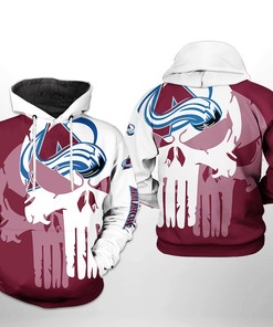 Custom Colorado Avalanche Team Skull 3D All Over Print Zip Up Hoodie - Perfect Present