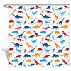 Custom Dinosaur Shower Curtain In Monaco Blue For Boys And Girls