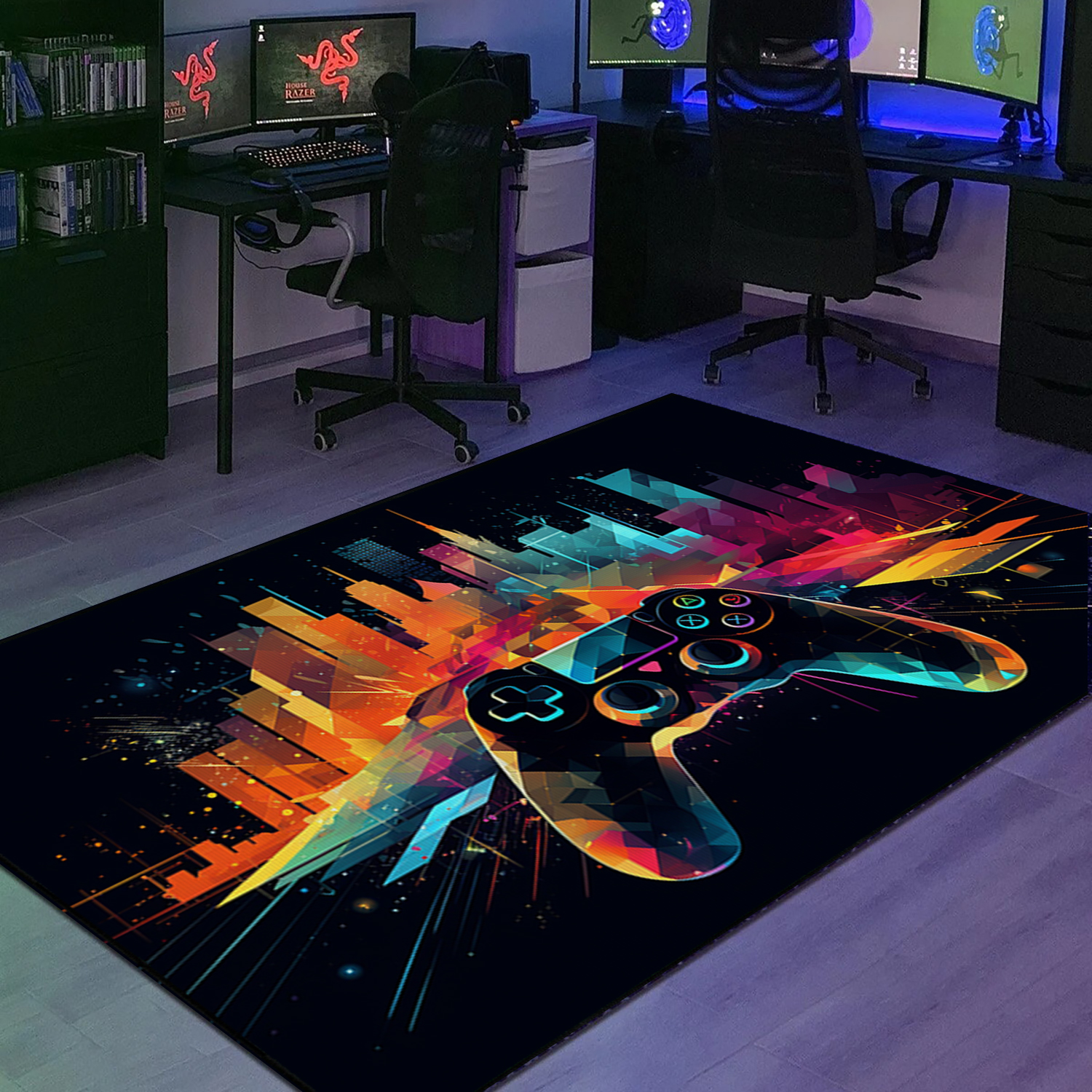 Custom Game Room Area Rug for Boys - Shufflezone Game Carpet - Game Room Rugs for Living Room M66 - Image 3