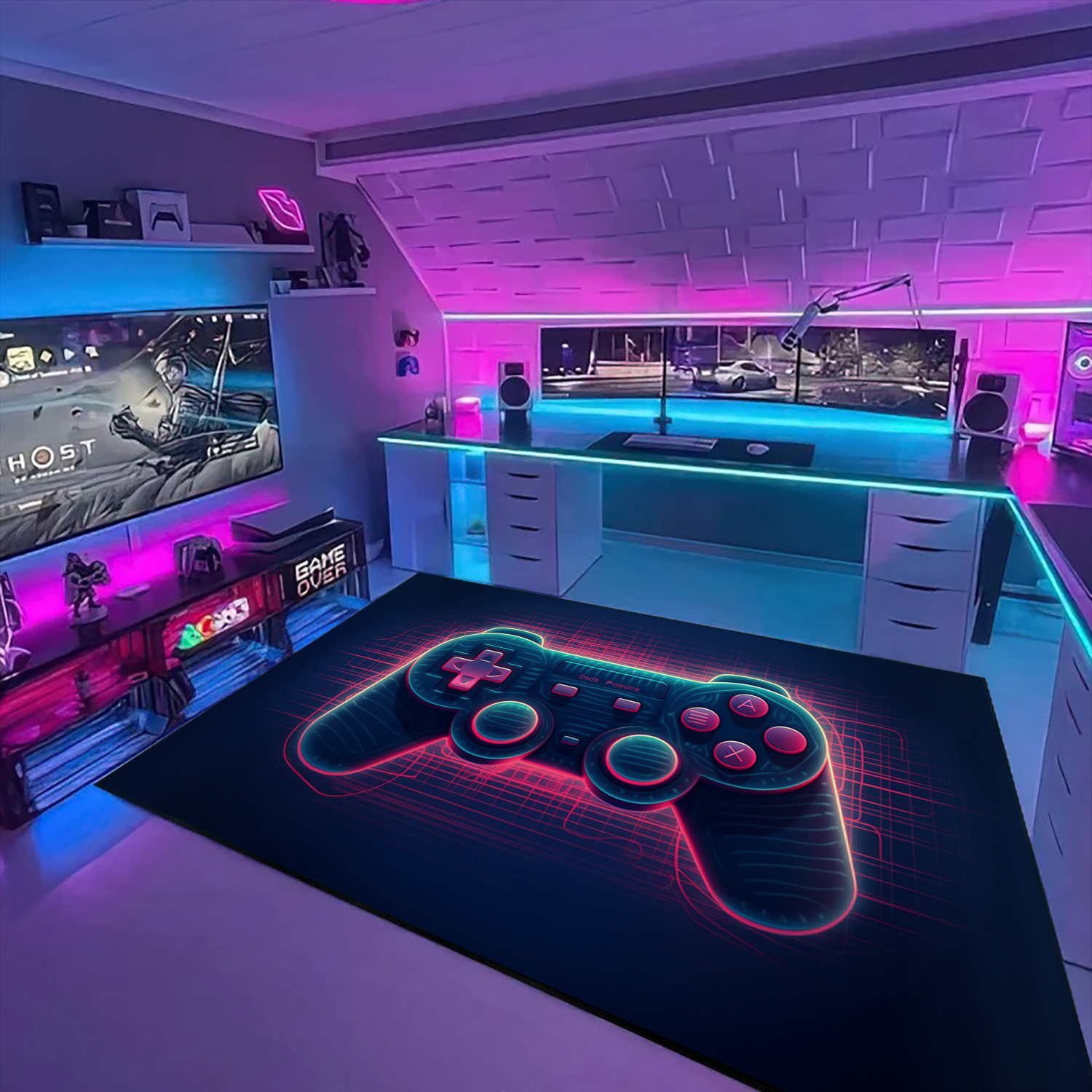 Custom Game Room Rug for Boys - Game Controller Rug for Teem Boys' Bedroom - Personalized Gaming Rug T01 - Image 2