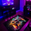 Custom Game Room Themed Area Rug for Boys - Shufflezone Gaming Carpet with Game Room Rugs for Living Room M40