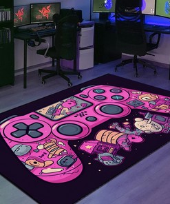 Custom Gamer Rug for Teen Boys - Game Controller Area Rug - Game Room Rugs for Living Room T09
