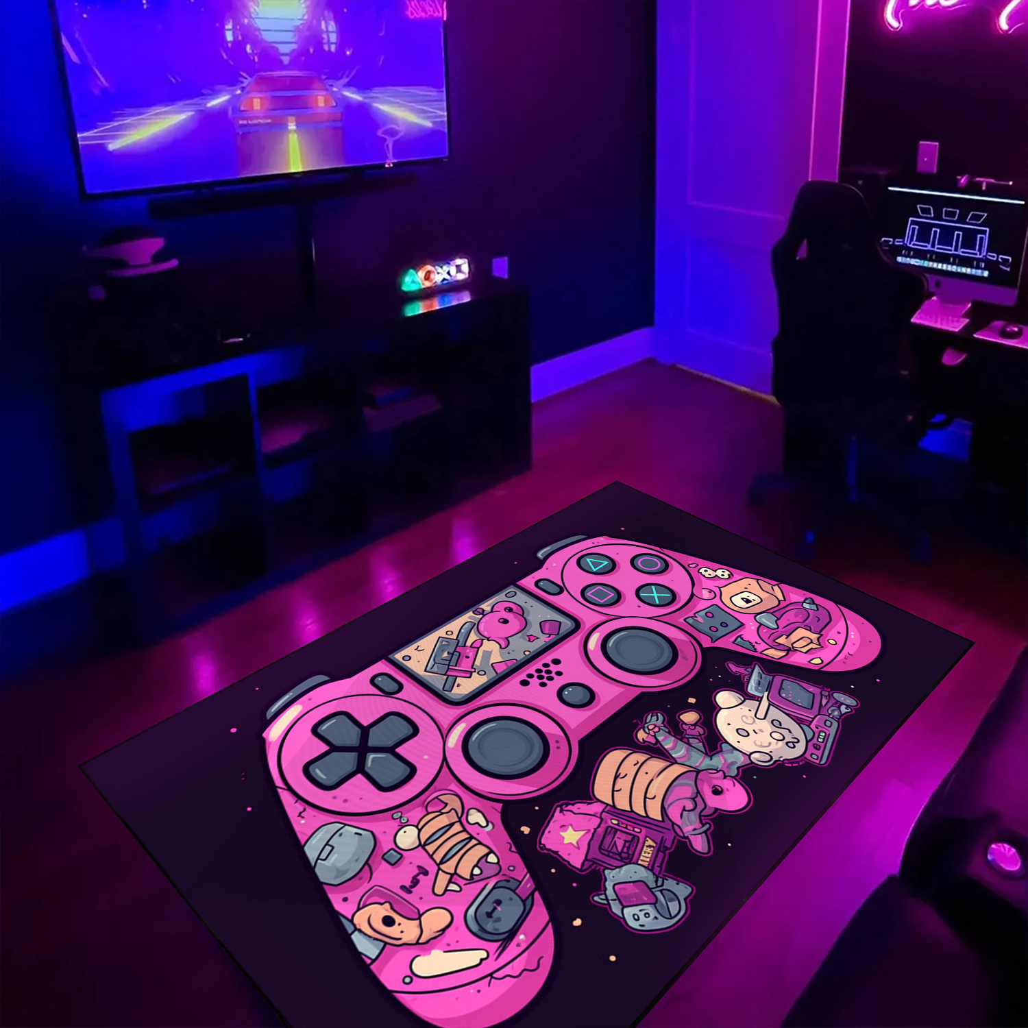 Custom Gamer Rug for Teen Boys - Game Controller Area Rug - Game Room Rugs for Living Room T09 - Image 2