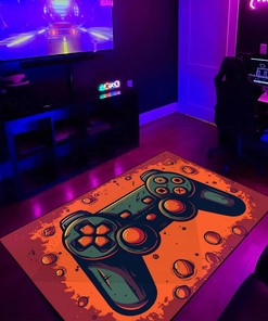 Custom Gaming Rug for Bedroom - Personalized Game Room Themed Area Rug for Boys - Upgrade Your Room Decor