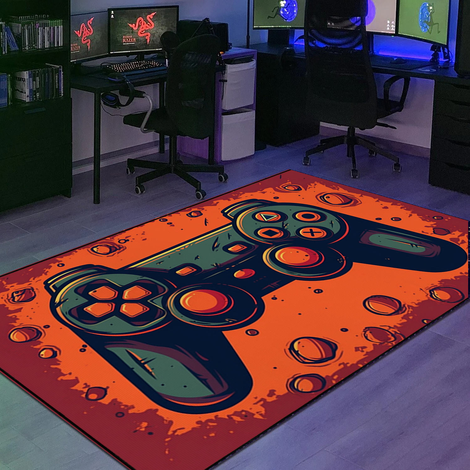 Custom Gaming Rug for Bedroom - Personalized Game Room Themed Area Rug for Boys - Upgrade Your Room Decor - Image 2