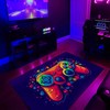 Custom Gaming Rug for Boys' Bedroom - Personalized Area Rug with Game Room Carpets - Large Game Rug Design M27
