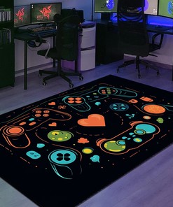 Custom Gaming Rugs for Living Room - Personalized Video Game Room Rug for Boys Bedroom - Upgrade Your Living Room Decor