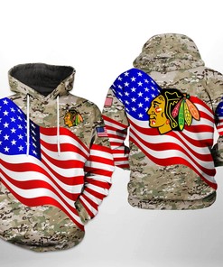 Custom Graphic All Over Print Zip Up Hoodie - Chicago Blackhawks Fans Must Have 