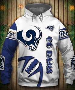 Custom Los Angeles Rams 3D Graphic Balls Zip Hoodie Pullover, Eye-Catching Design For Fans
