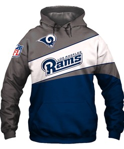 Custom Los Angeles Rams 3D Zip Hoodie With All Over Print Design