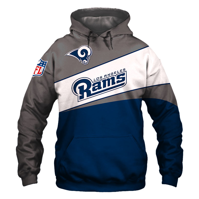 Custom Los Angeles Rams 3D Zip Hoodie With All Over Print Design