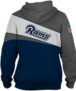 Custom Los Angeles Rams 3D Zip Hoodie With All Over Print Design