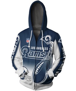 Custom Los Angeles Rams Cute Flame Balls Graphic 3D All Over Print Hoodie Zip Hoodie, Perfect Gifts For Fans