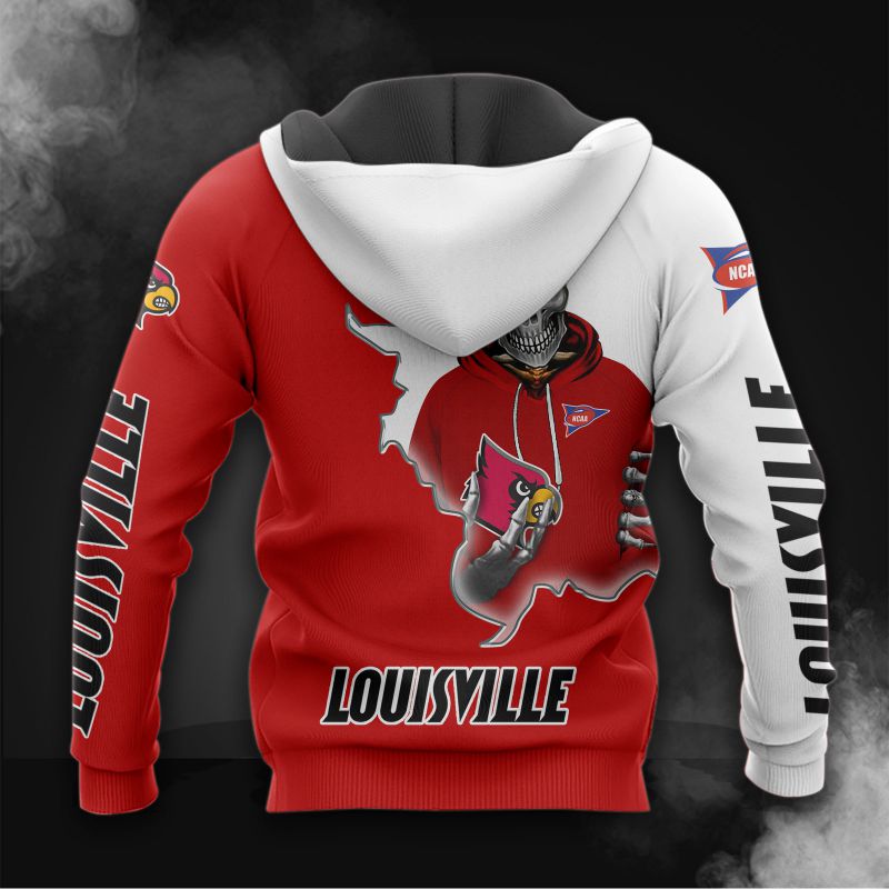 Custom Louisville Cardinals Skull Hoodie 3D All Over Print, Show Your Style
