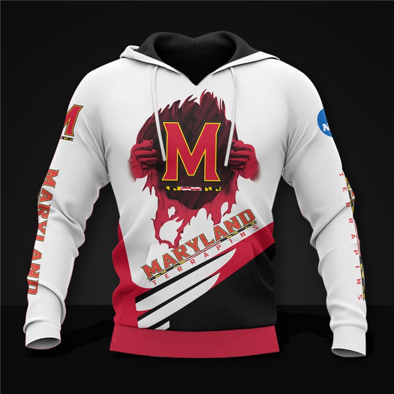 Custom Maryland Terrapins 3D Zip Hoodie Long Sleeve Gift For Fan, Unique Design For Fans