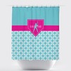 Custom Monogrammed Softball Chain Link with Home Plate Shower Curtain