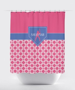 Custom Monogrammed Softball Chain Link with Home Plate Shower Curtain