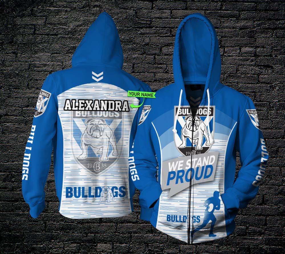 Custom Name 3D All Over Printed Hoodie - Nrl Hoodie Canterbury Bankstown Bulldogs