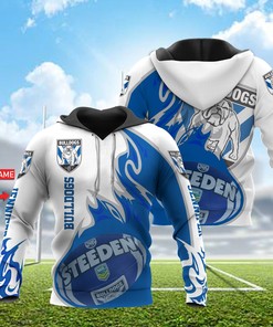 Custom Name 3D All Over Printed Hoodie - Personalized For Bulldogs Nrl Fans 