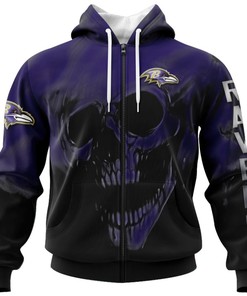 Custom Name And Number Atlanta Falcons Hoodies With Skull Design In 3D