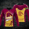 Custom Name Brisbane Broncos Nrl All Over Printed Hoodie 3D With Personalization