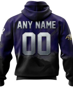 Custom Name & Number All Over Print Baltimore Ravens Hoodie 3D Skull Gifts For Fans
