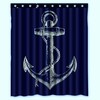 Custom Nautical Navy Blue Anchor Waterproof Shower Curtain for a Coastal Bathroom