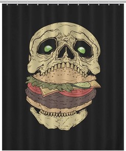 Custom Personalized Skull Chain Shower Curtain, Durable Bath Curtain Liner