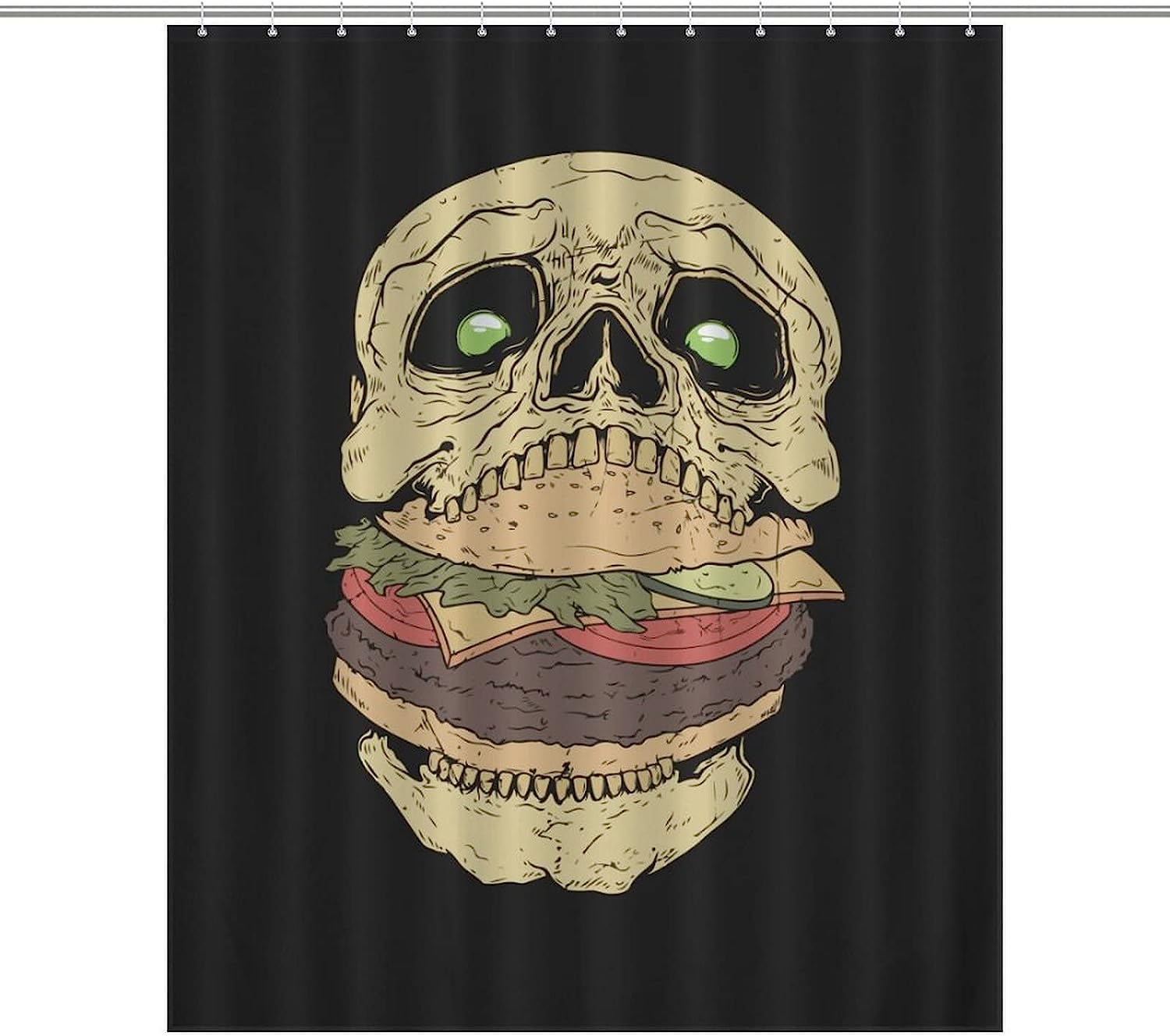 Custom Personalized Skull Chain Shower Curtain, Durable Bath Curtain Liner