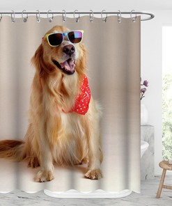 Custom Pet Photo Shower Curtain With Animal Design, Personalized Fabric Bathroom Decor Gift
