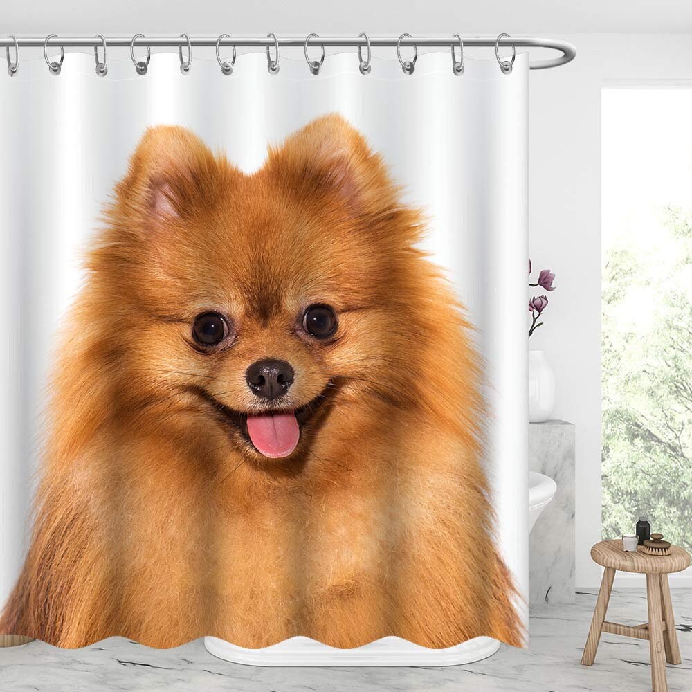 Custom Pet Photo Shower Curtain With Animal Design, Personalized Fabric Bathroom Decor Gift - Image 3
