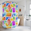 Custom Printed Geometric Watercolor Shower Curtain for Cute Bathroom Decor