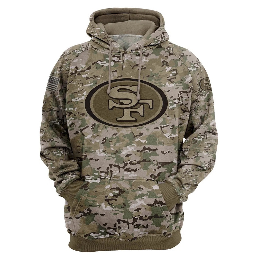 Custom San Francisco 49Ers All Over Print Hoodie - Army Graphic Zip Hoodie Pullover
