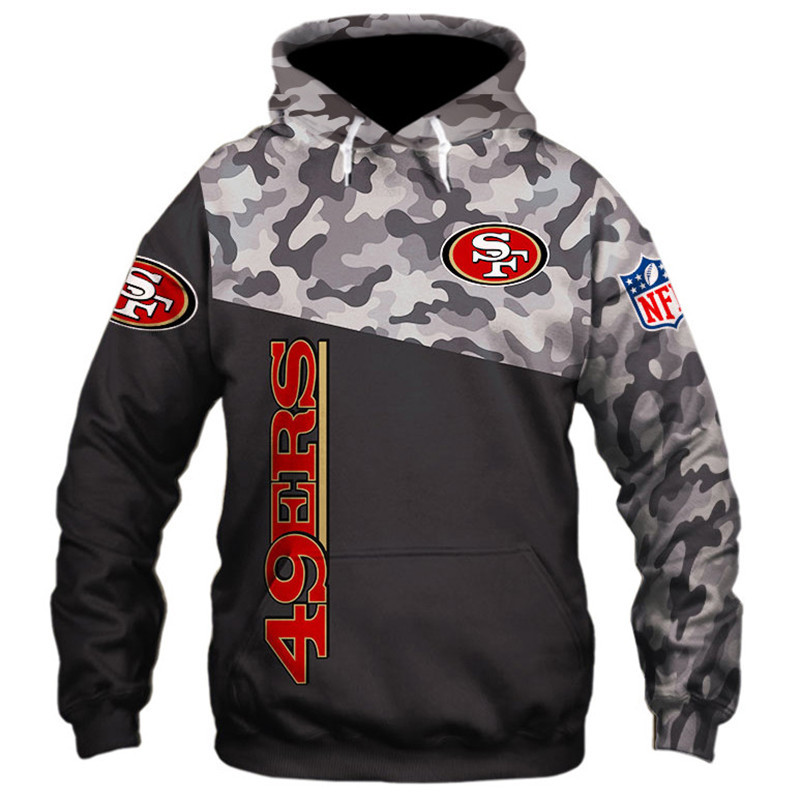 Custom San Francisco 49Ers All Over Print Hoodie - Military 3D Zip Hoodie New Season