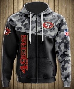 Custom San Francisco 49Ers All Over Print Hoodie - Military 3D Zip Hoodie New Season