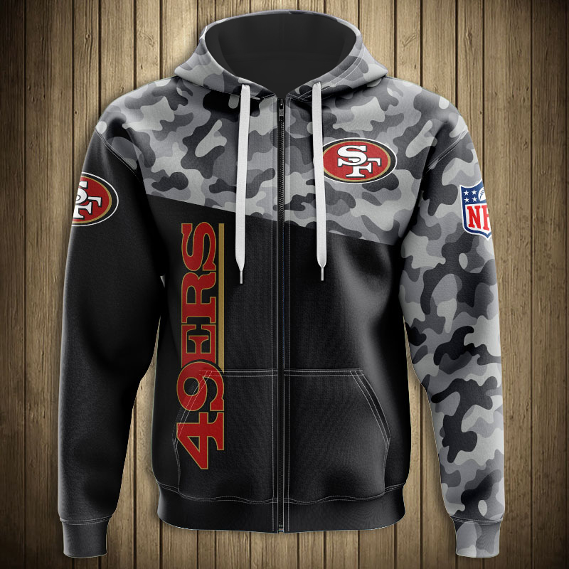 Custom San Francisco 49Ers All Over Print Hoodie - Military 3D Zip Hoodie New Season