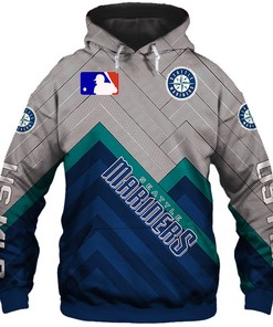 Custom Seattle Mariners All Over Print Hoodie - 3D Baseball Zip Hoodie For Fans