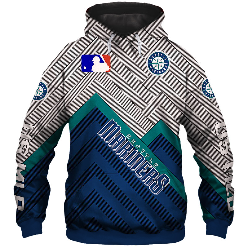 Custom Seattle Mariners All Over Print Hoodie - 3D Baseball Zip Hoodie For Fans