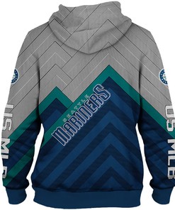 Custom Seattle Mariners All Over Print Hoodie - 3D Baseball Zip Hoodie For Fans