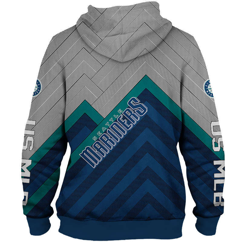 Custom Seattle Mariners All Over Print Hoodie - 3D Baseball Zip Hoodie For Fans