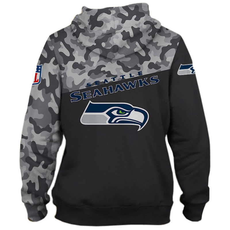 Custom Seattle Seahawks All Over Print Hoodie - Military 3D Zip Hoodie New Season
