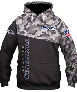 Custom Seattle Seahawks All Over Print Hoodie - Military 3D Zip Hoodie New Season