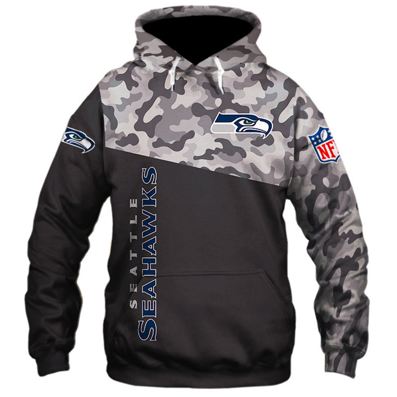 Custom Seattle Seahawks All Over Print Hoodie - Military 3D Zip Hoodie New Season