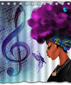 Custom Sexy Cartoon African American Woman Shower Curtain for Home Decoration