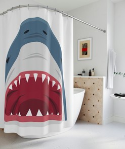Custom Shark Fanatic Gift Bathroom Decor Shower Curtain