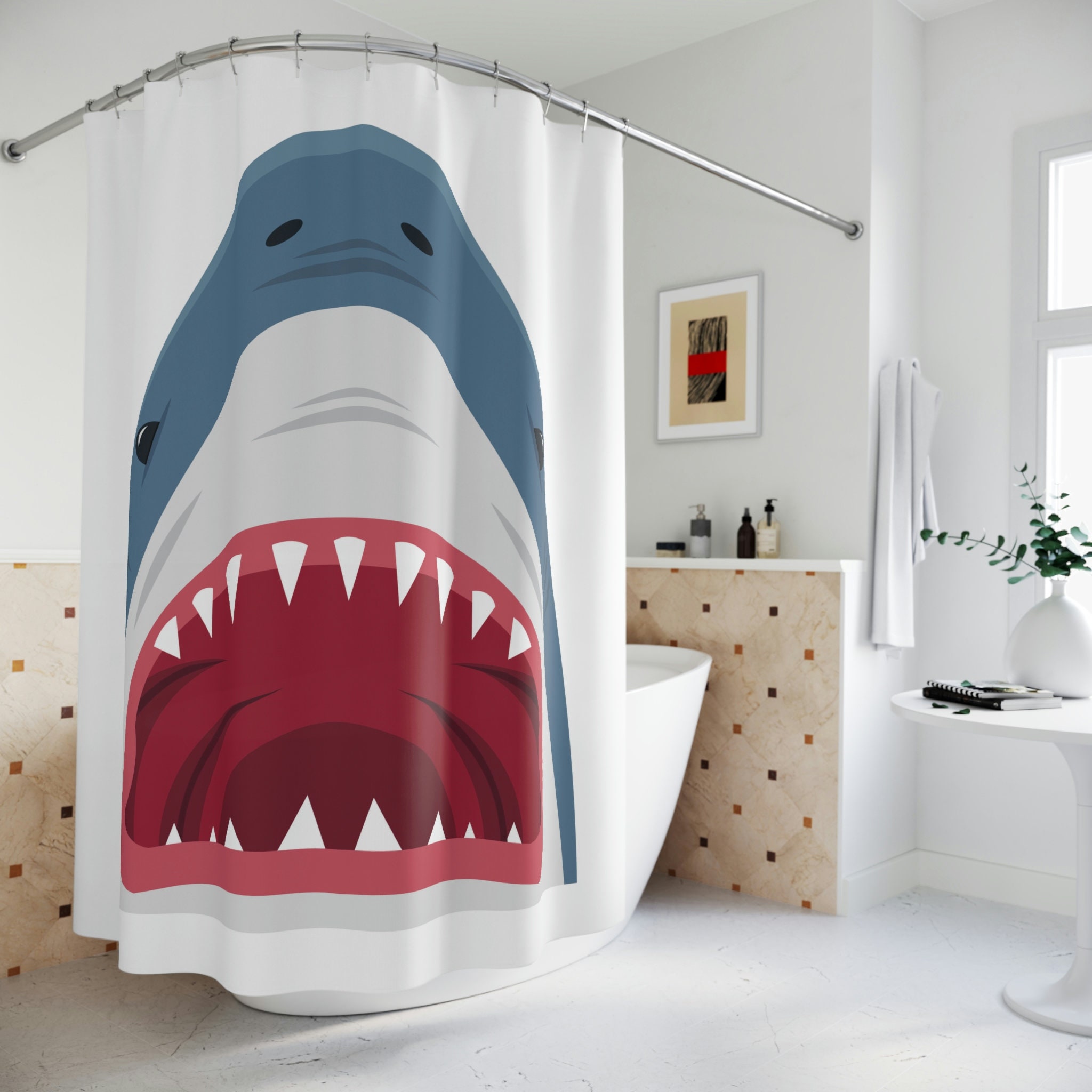 Custom Shark Fanatic Gift Bathroom Decor Shower Curtain