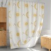 Custom Sized Sun And Moon Boho Shower Curtain With Astrology Print And Simple Minimal Style