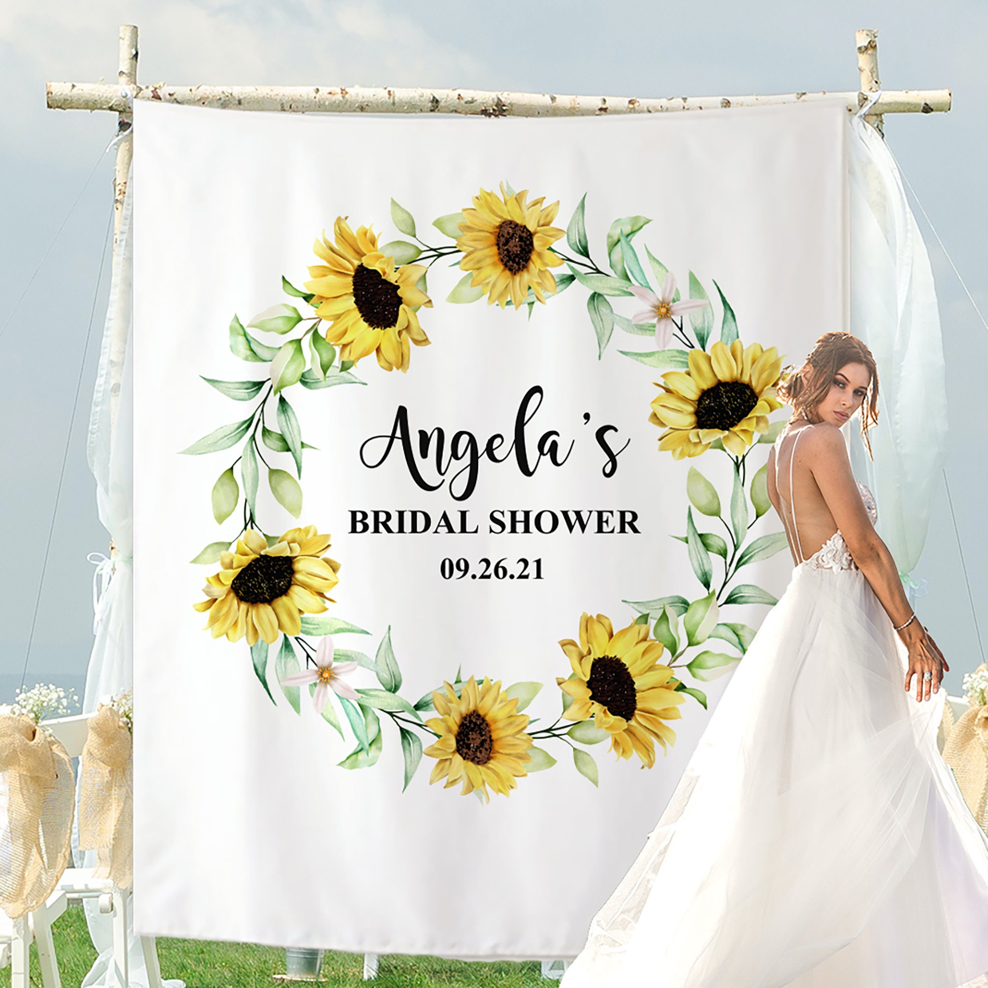 Custom Sunflower Bridal Shower Backdrop for An Unforgettable Occasion